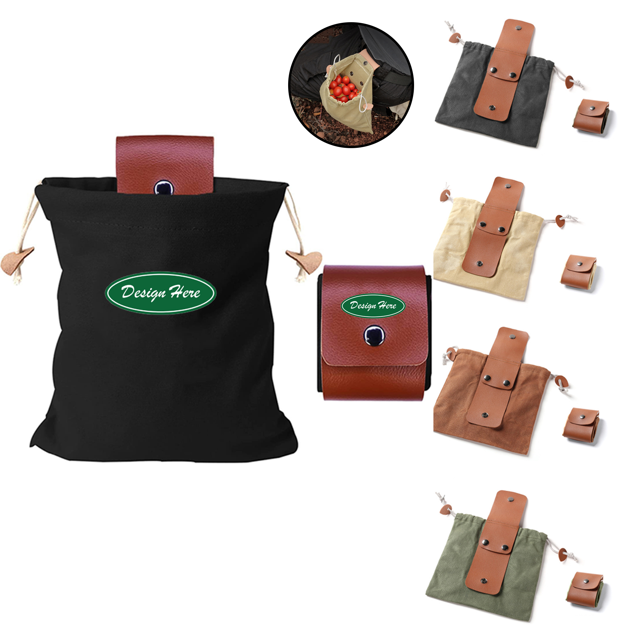 PU Outdoor Foldable Foraging Bag for Mushroom Storage 1