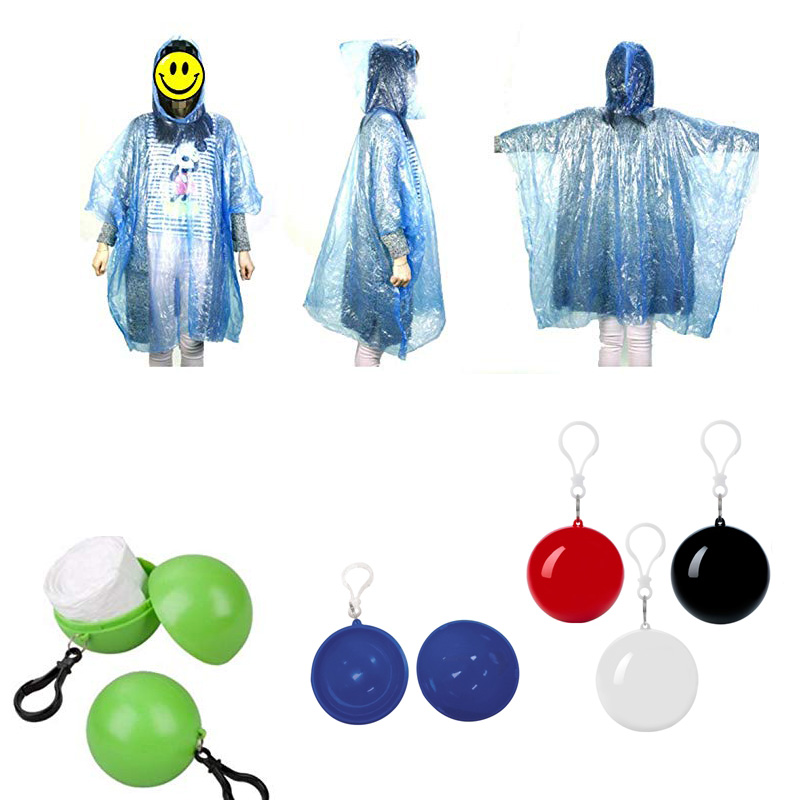Disposable Emergency Rain Poncho Ball Key Chain 2