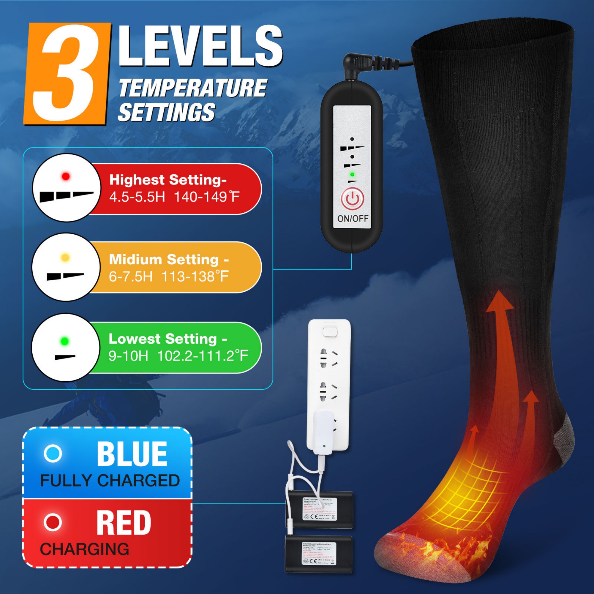 1 Pair Electric Heating Socks 5