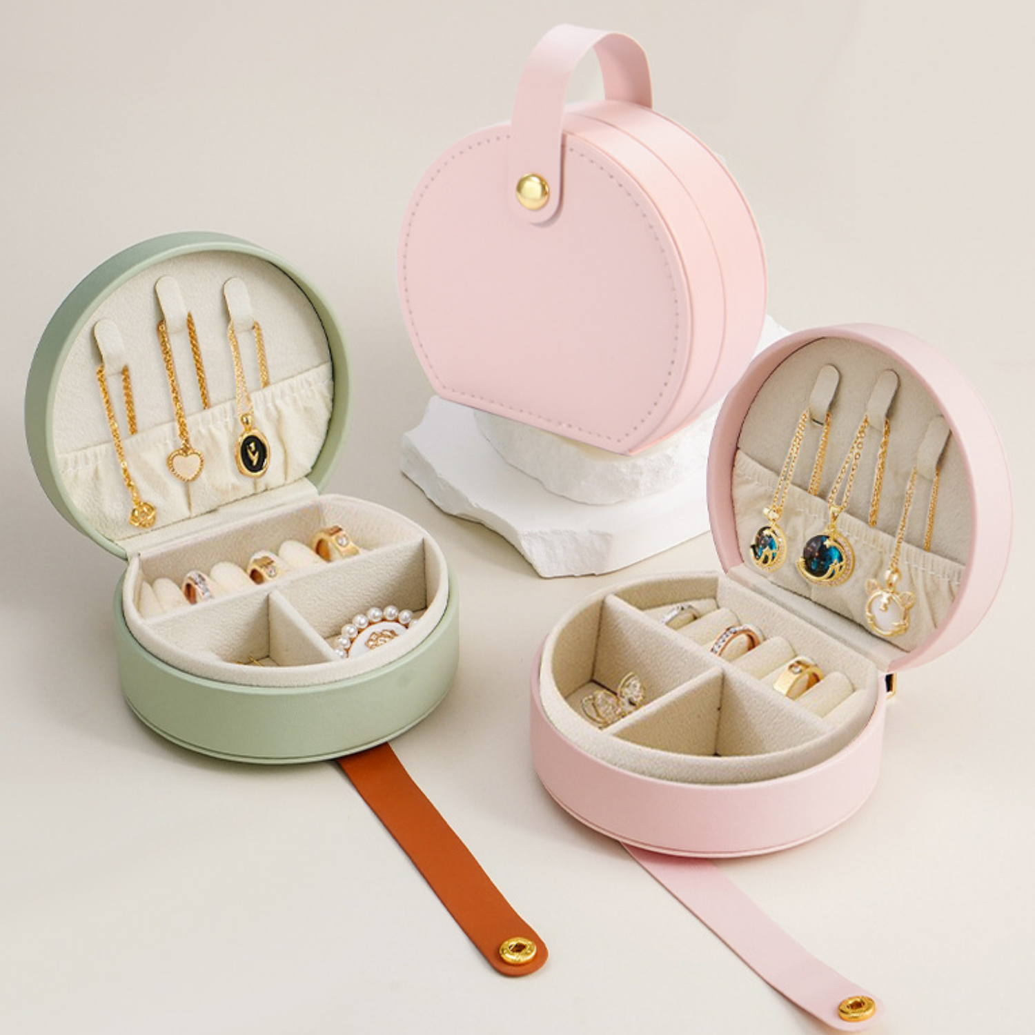 PU Leather Handheld Jewelry Storage Case 7
