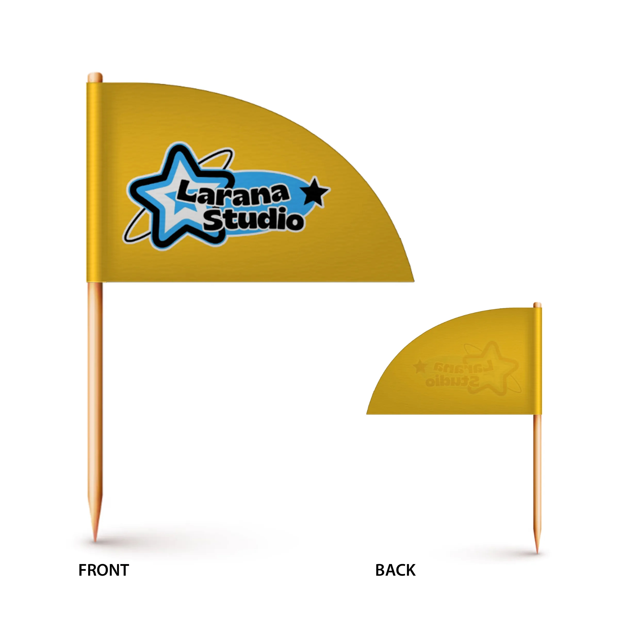Custom Paper Toothpick Flags - Style G Flag Size 1.5" x 2.5" 3