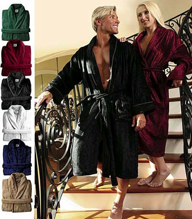Modal Shawl Collar Bath Robe 2