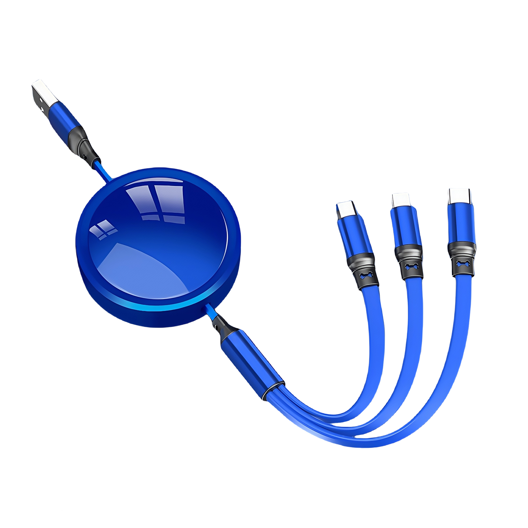 Retractable 3-in-1 Fast Charging Cable with 4-Level Adjustable Length, Tangle-Free Design 3