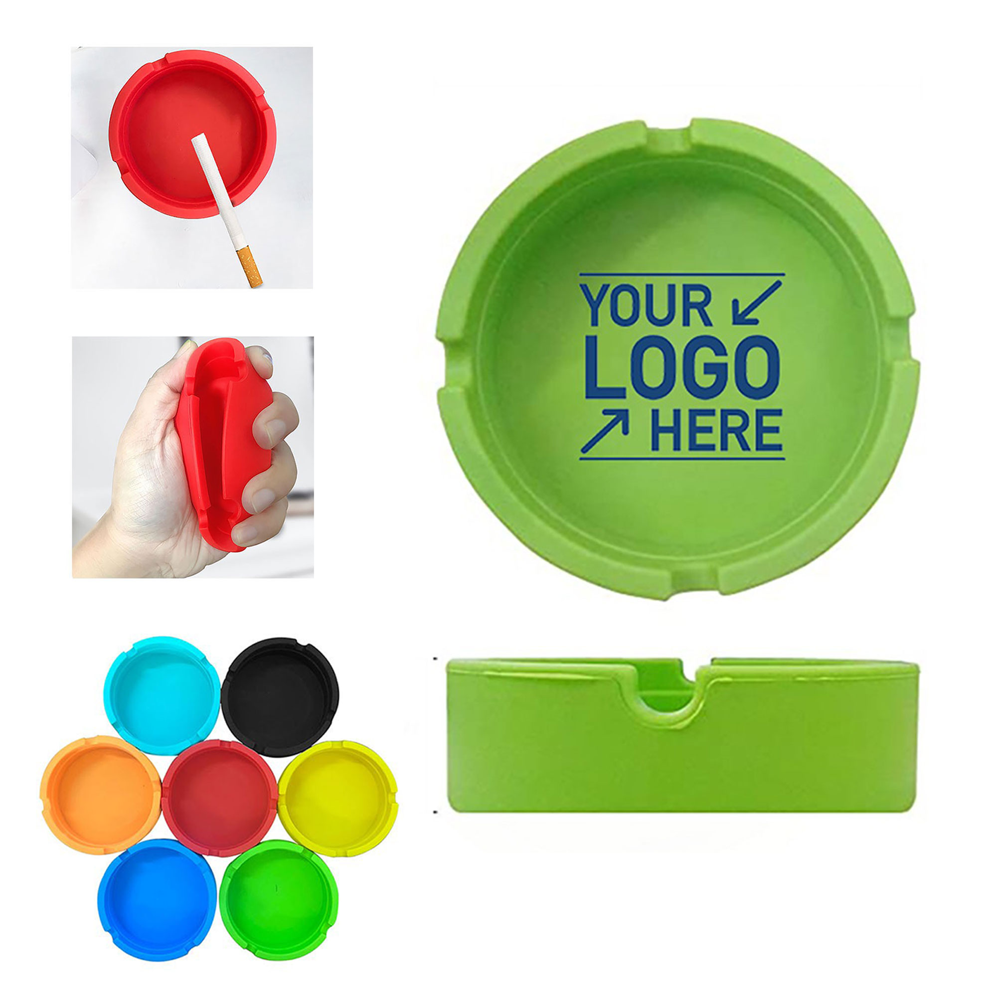 Round Silicone Ashtray For Cigarettes 8