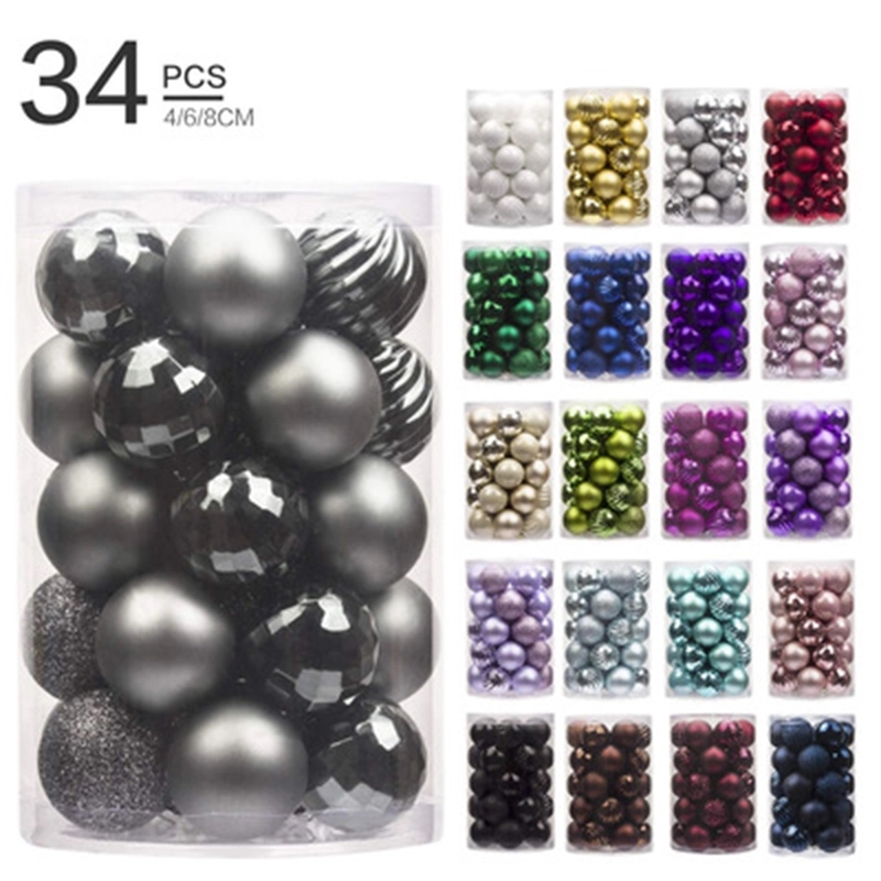 34Pcs Christmas balls set 4cm ornaments tree decor 16