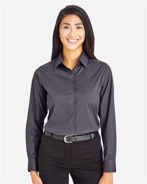 Women's CrownLux Performance® Tonal Mini Check Woven Dress Shirt - DG535W 4