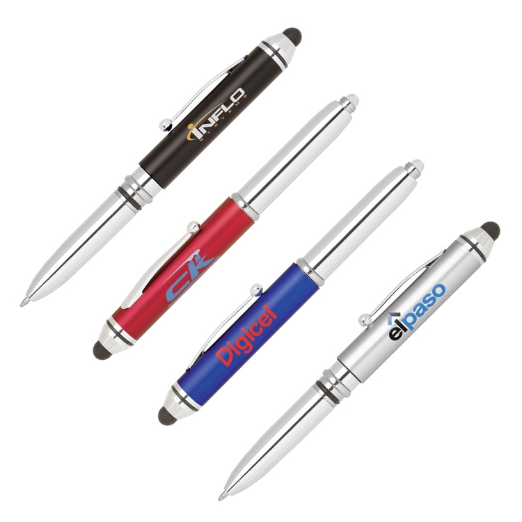 3 in 1 Stylus Pen with LED Flashlight (Plastic) 1