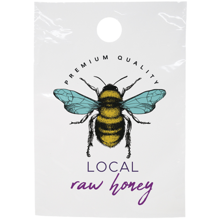 Digital Full Color 1-Sided White Plastic Doorknob Bag (9" x 13")