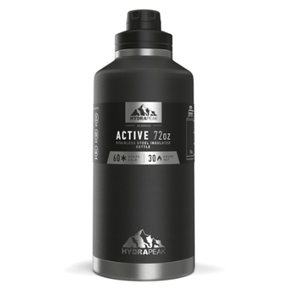 72 oz Hydrapeak® Stainless Steel Insulated Active Water Bottle w/ Chug Lid
