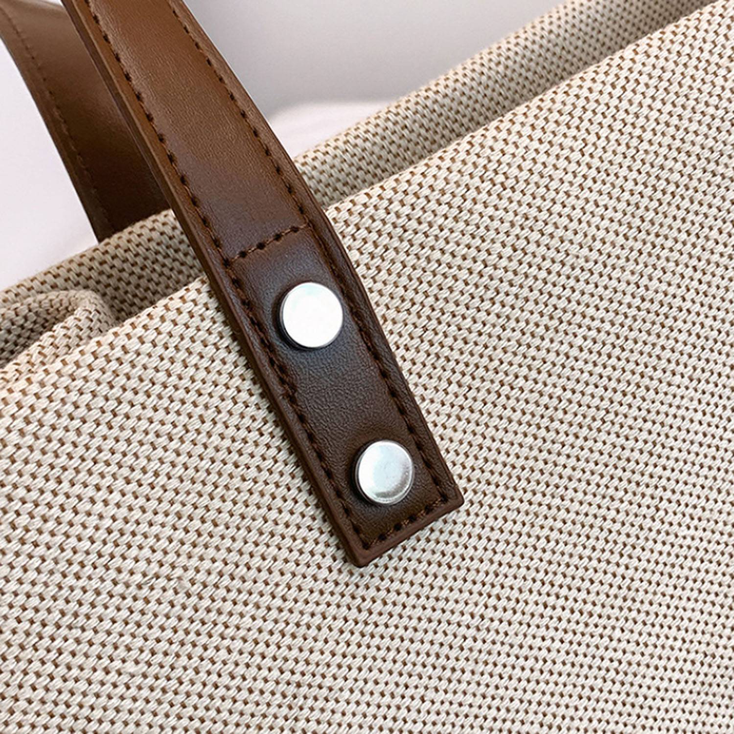Canvas Tote Bag PU Leather Handles Adjustable strap, custom tote bag with logo imprint 10