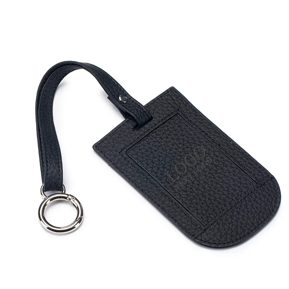 Flap Leather Luggage Tag With Metal Buckle 2