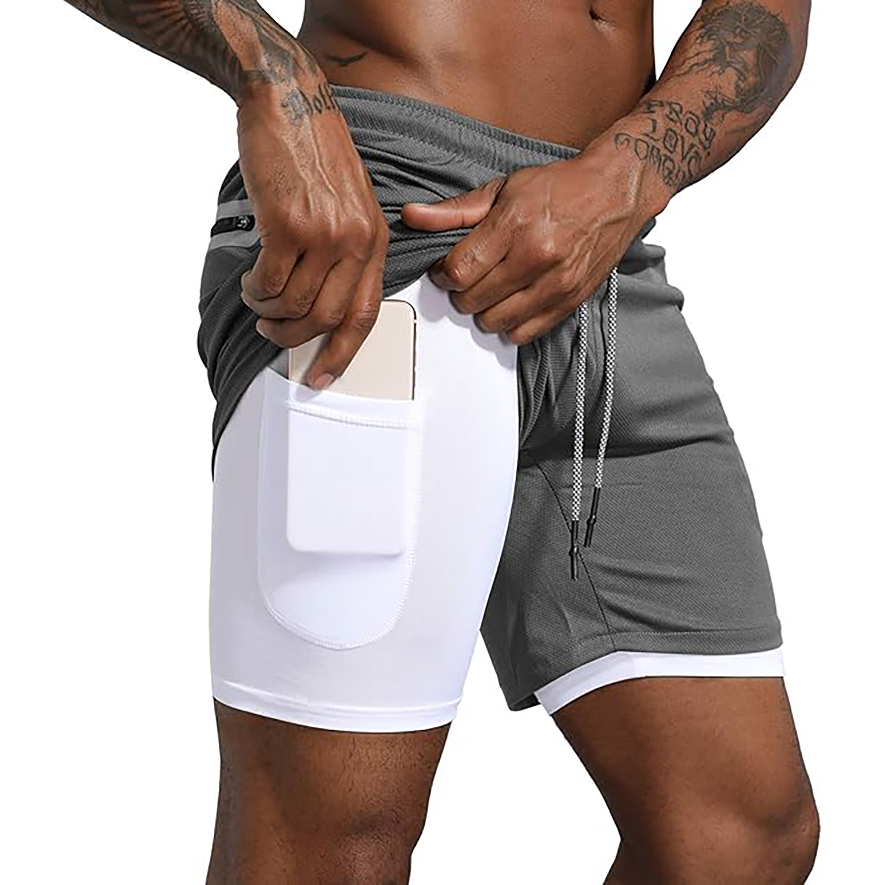 Men's 2 in 1 Workout Running Shorts 19