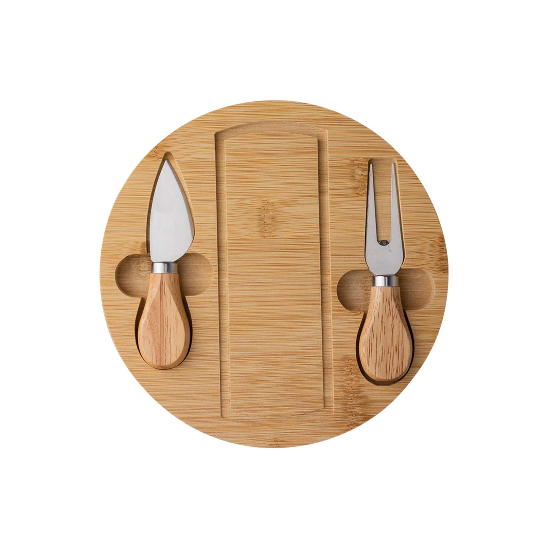 3-Piece Cheese Cutting Board With Knife And Fork 4