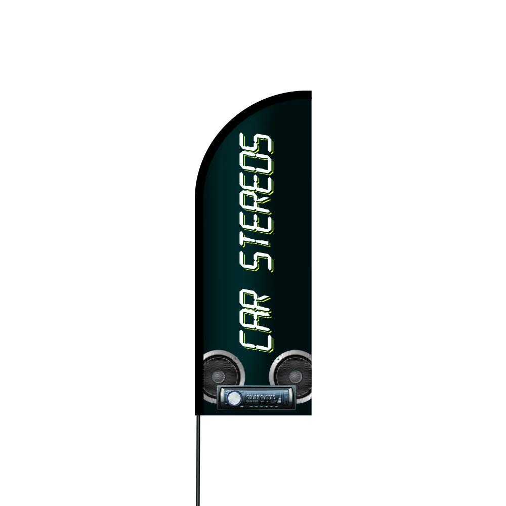 Car Stereos Flag Kit Hardware 17' Feet Feather Flag Sign Outdoor Banner 2