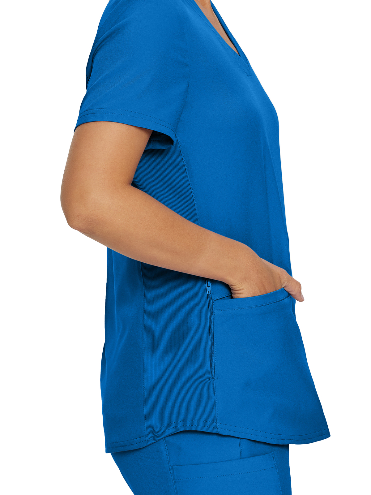 Landau - Forward - Women's Three-Pocket Rib-Knit Neckline V-Neck Top 40