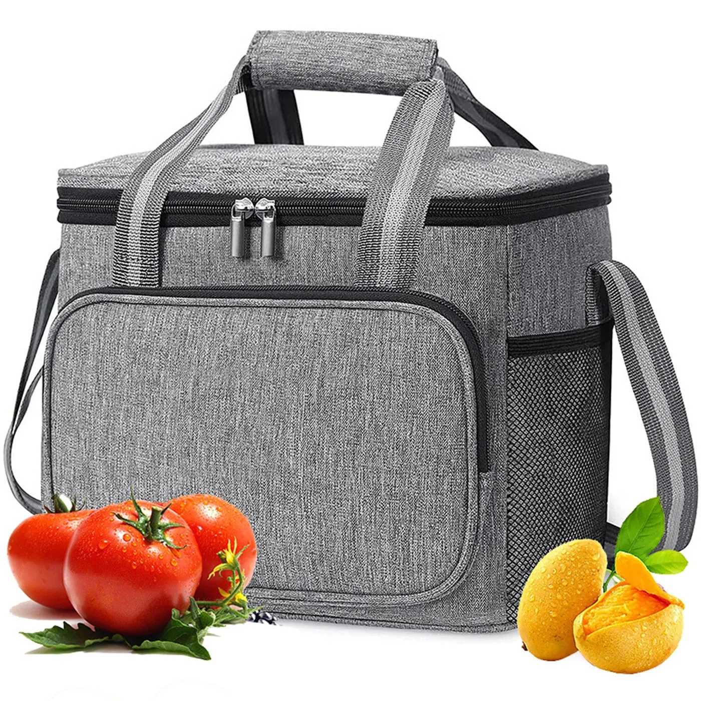 Reusable Large Insulated Lunch Bag With Shoulder Strap 2