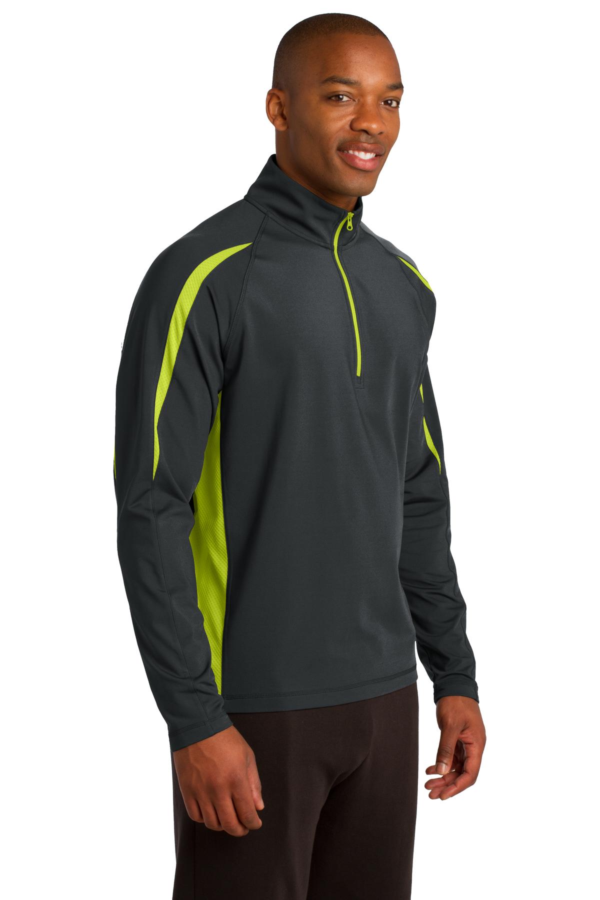 Sport-Tek Sport-Wick Stretch 1/4-Zip Colorblock Pullover. ST851, custom hoodie or sweatshirt with logo imprint 34