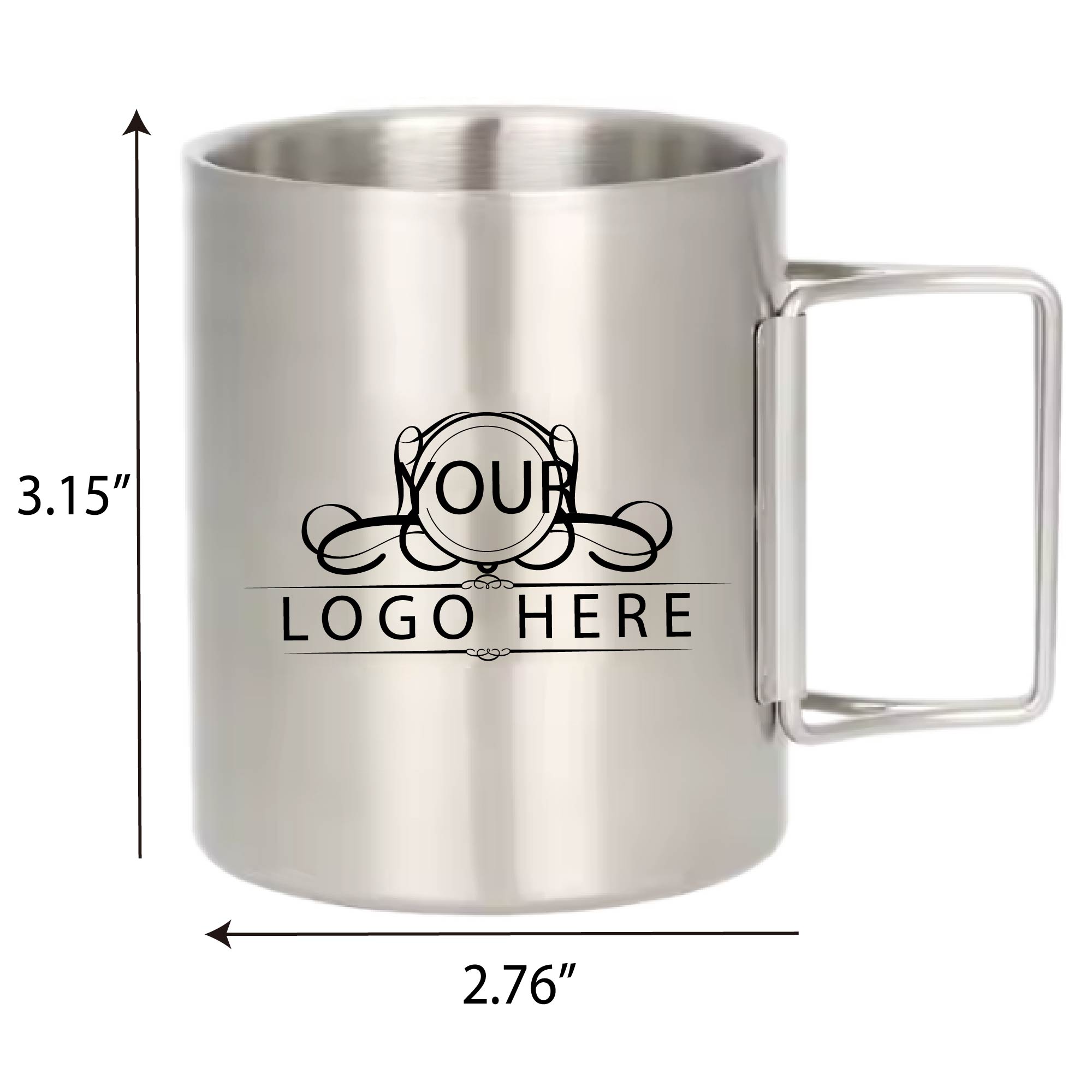 10oz Camping Cup with Folding Handles 2