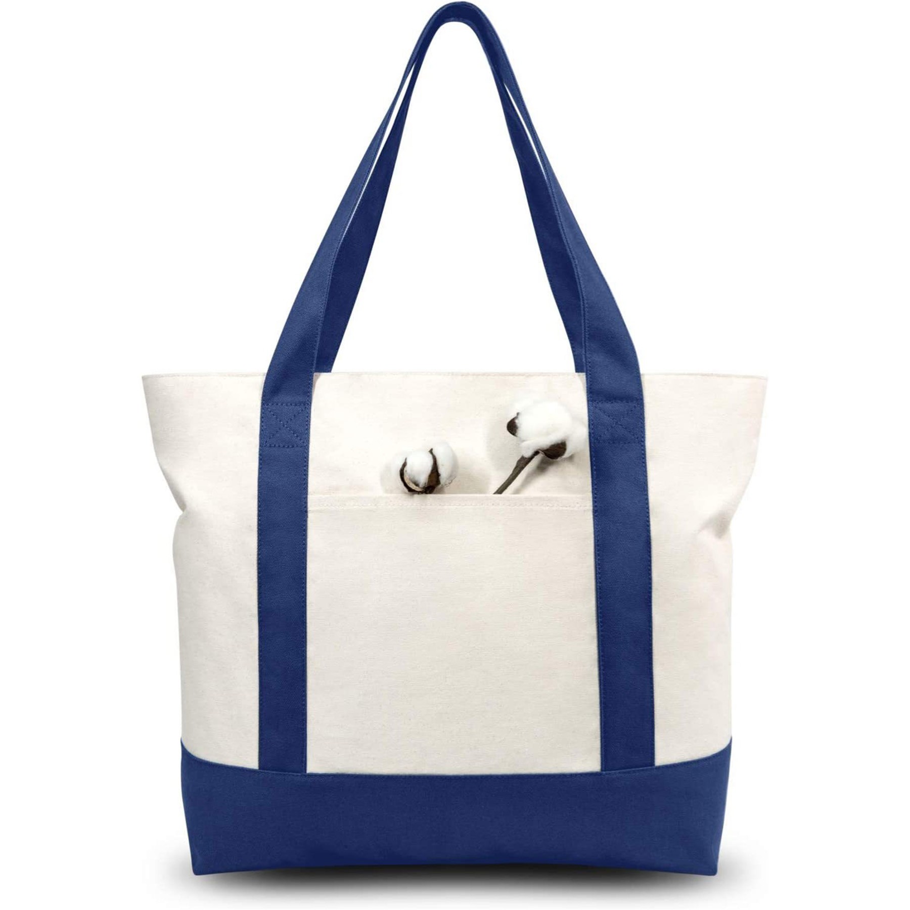 Stylish Canvas Tote Bag with an External Pocket 10