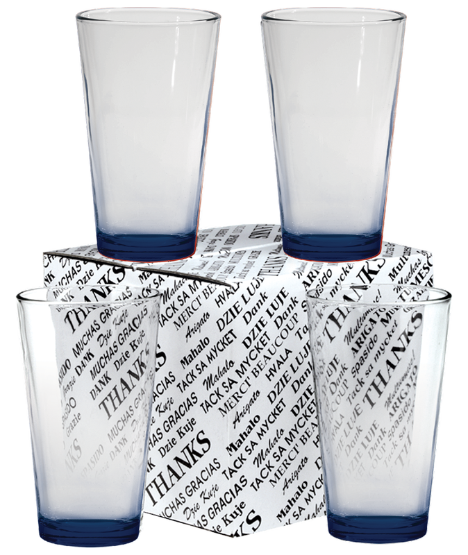 16 oz. Mixing Glass Thank You Set 22