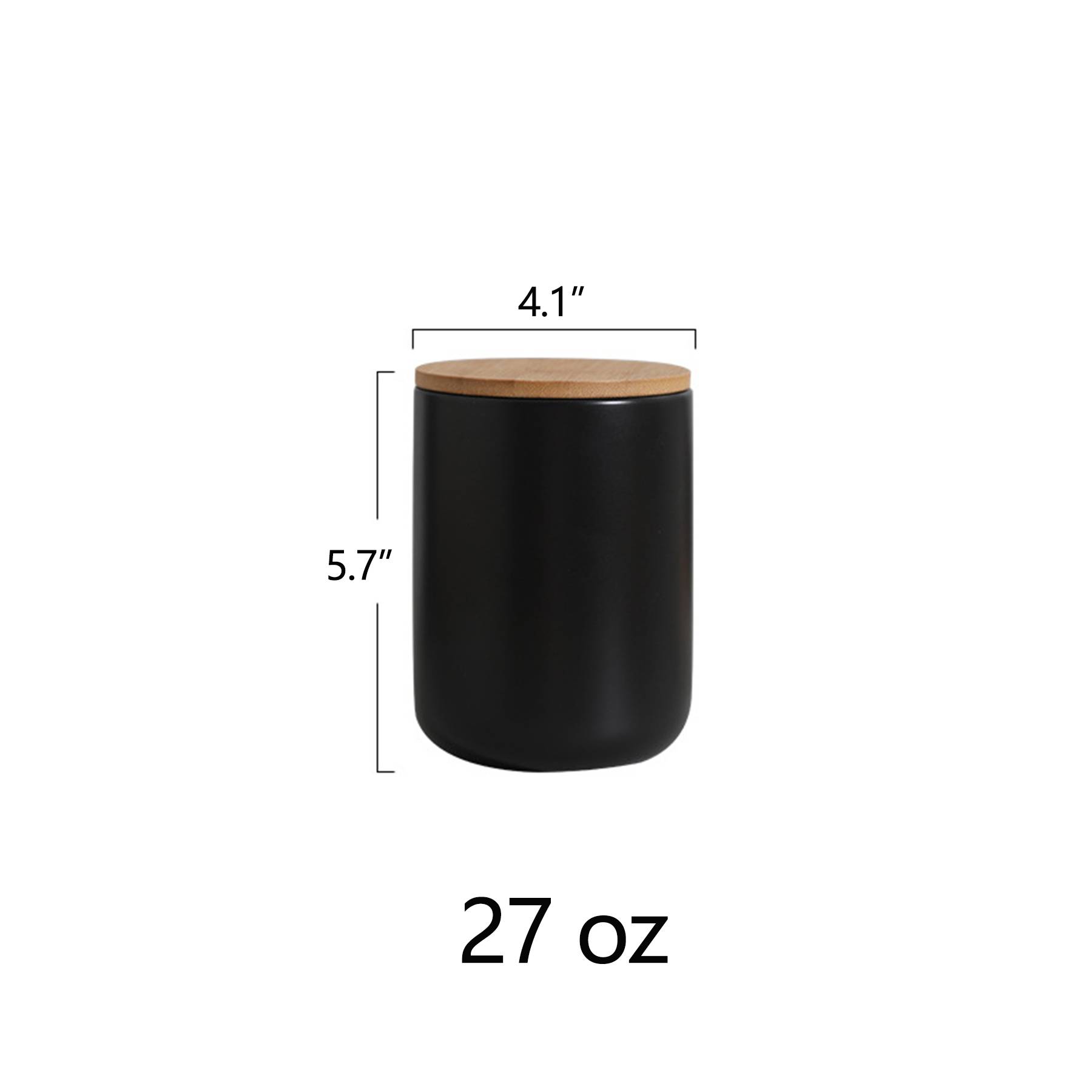 27 Oz. Ceramic Mug Canister With Wood Lid 1