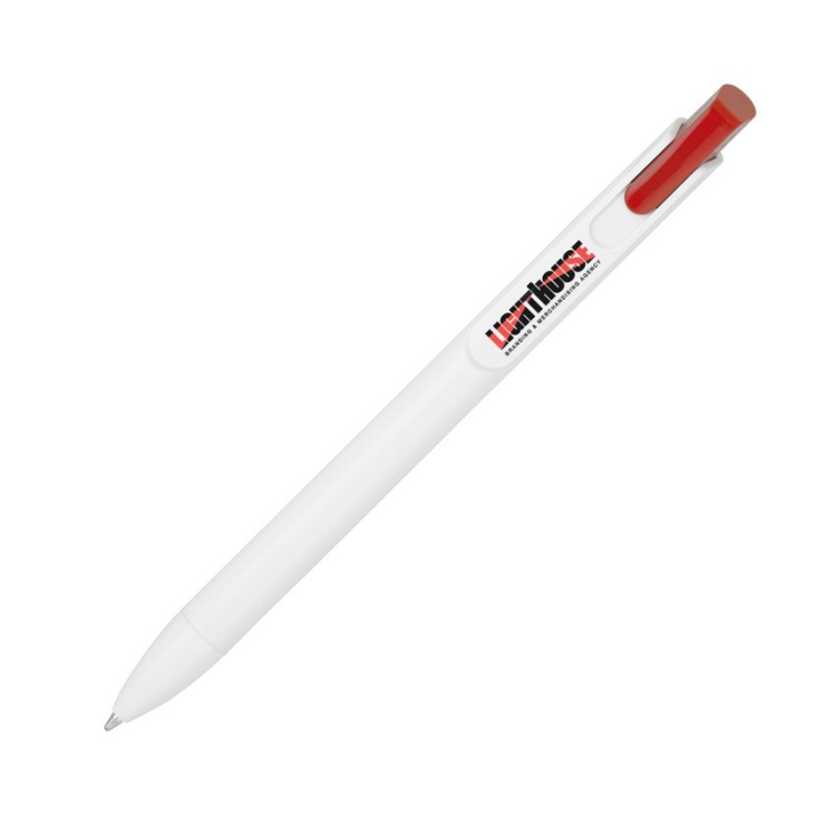 Plantagenet-1706 Promotional White Barrel Pens 3