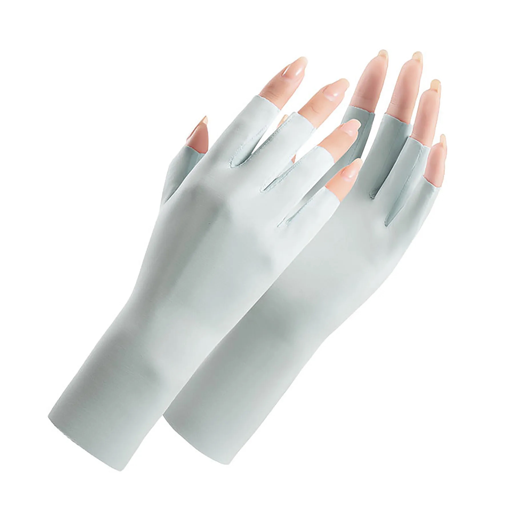 Women Sunblock Fingerless Gloves 8