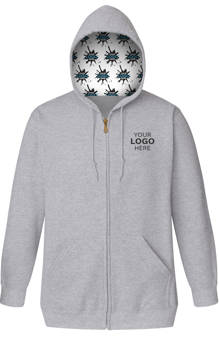 Your Logo Here Adult Fleece Zip Front Hoodie 16