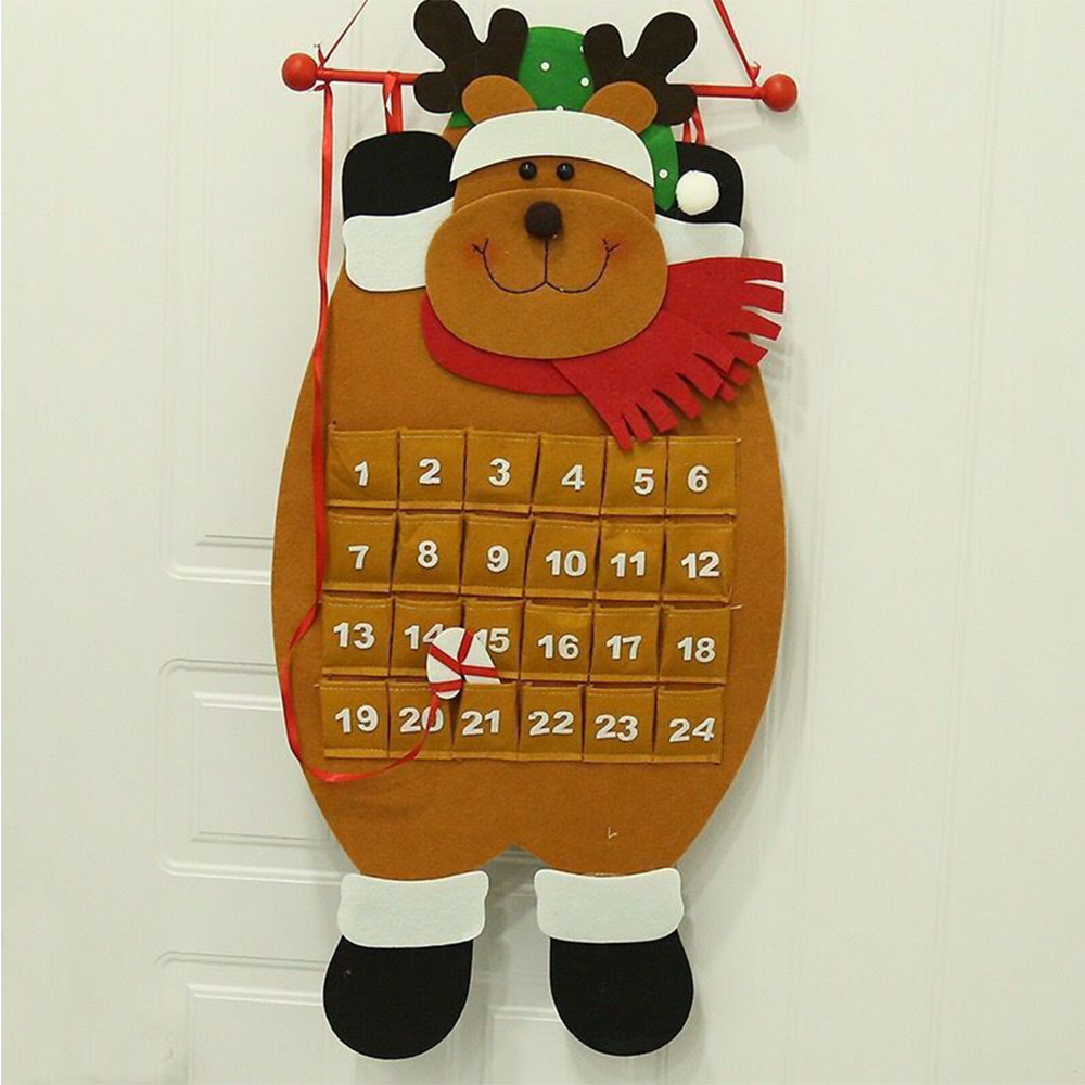 Christmas Santa Claus Countdown Felt Wall Calendar 6
