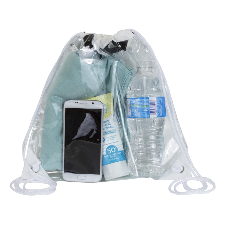 "Harris" Clear Vinyl Stadium Compliant Cinch Pack Backpack 26