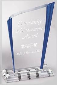 8-3/4" Blue Wave Magnetique Acrylic Award