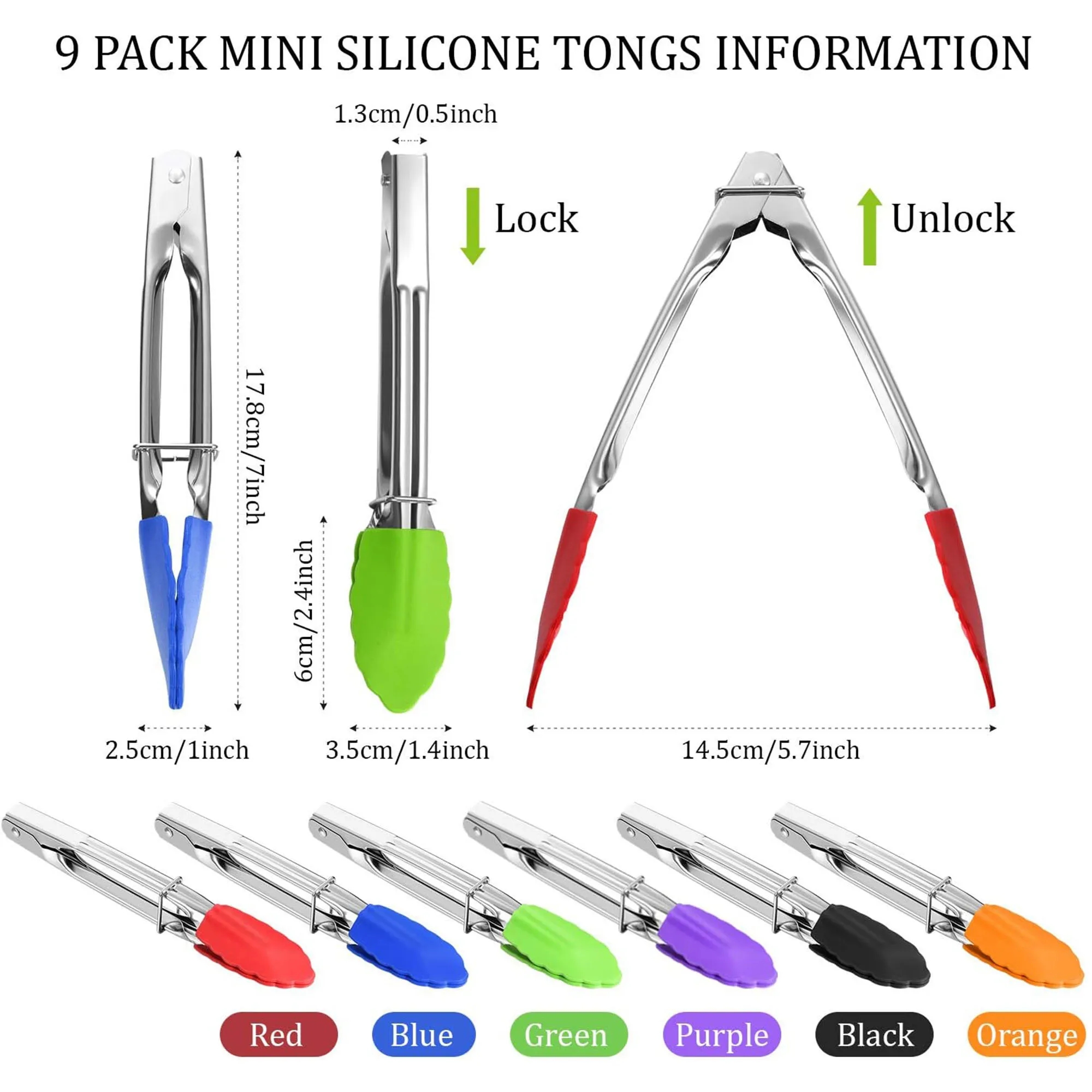 7" BBQ Silicone Tip Tongs 2