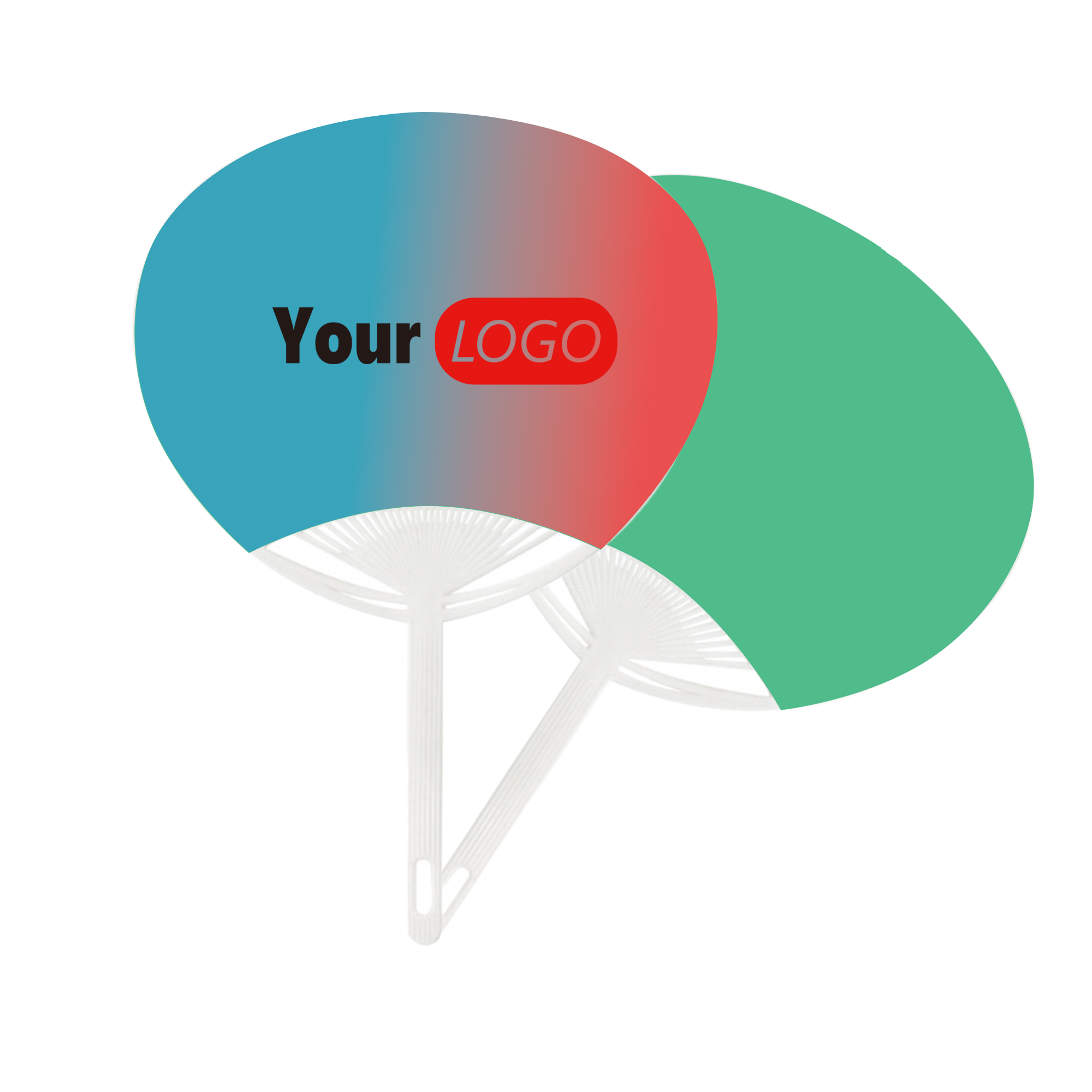 Custom Full Color Plastic Hand Fan 1
