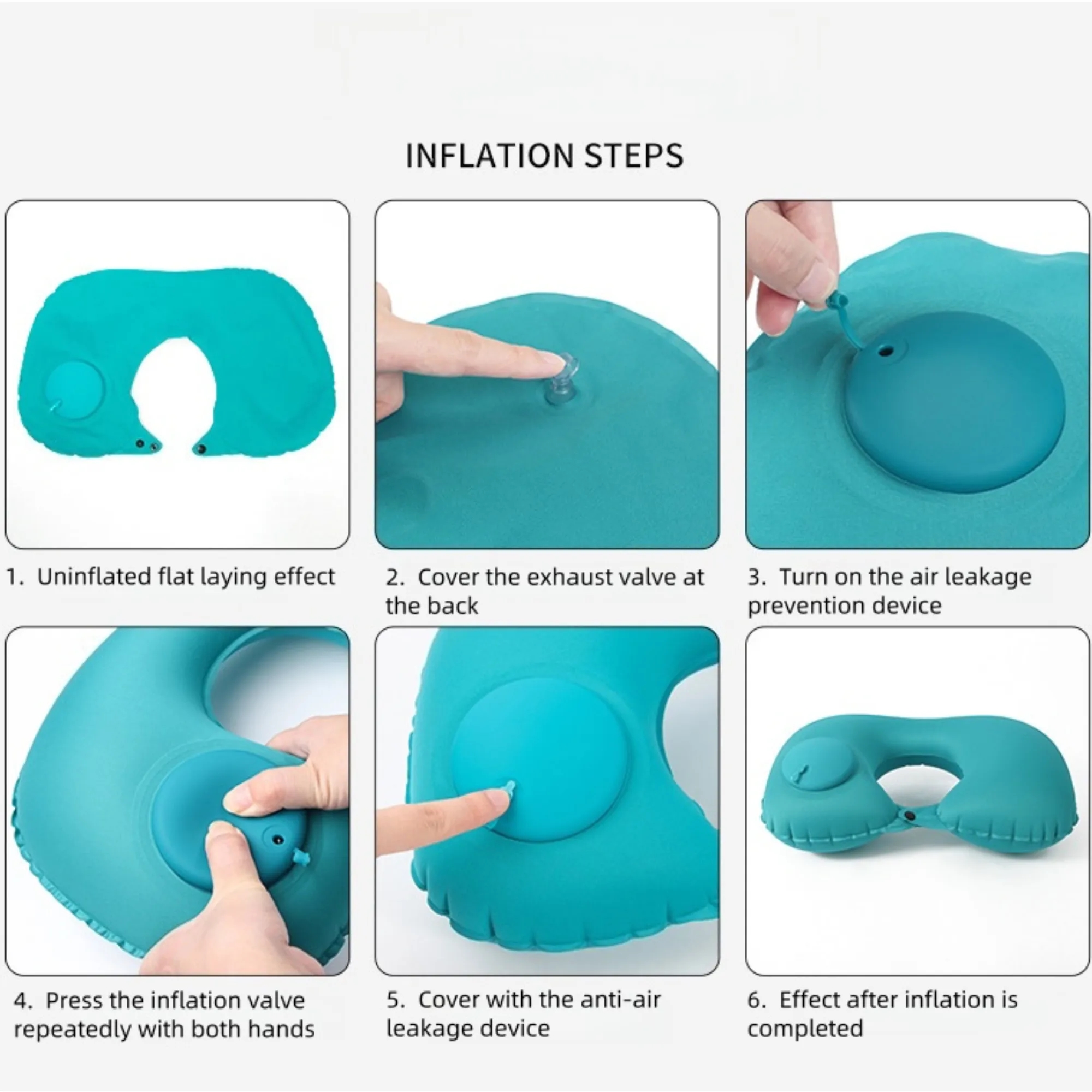Inflatable U-shaped Travel Neck Pillow 2