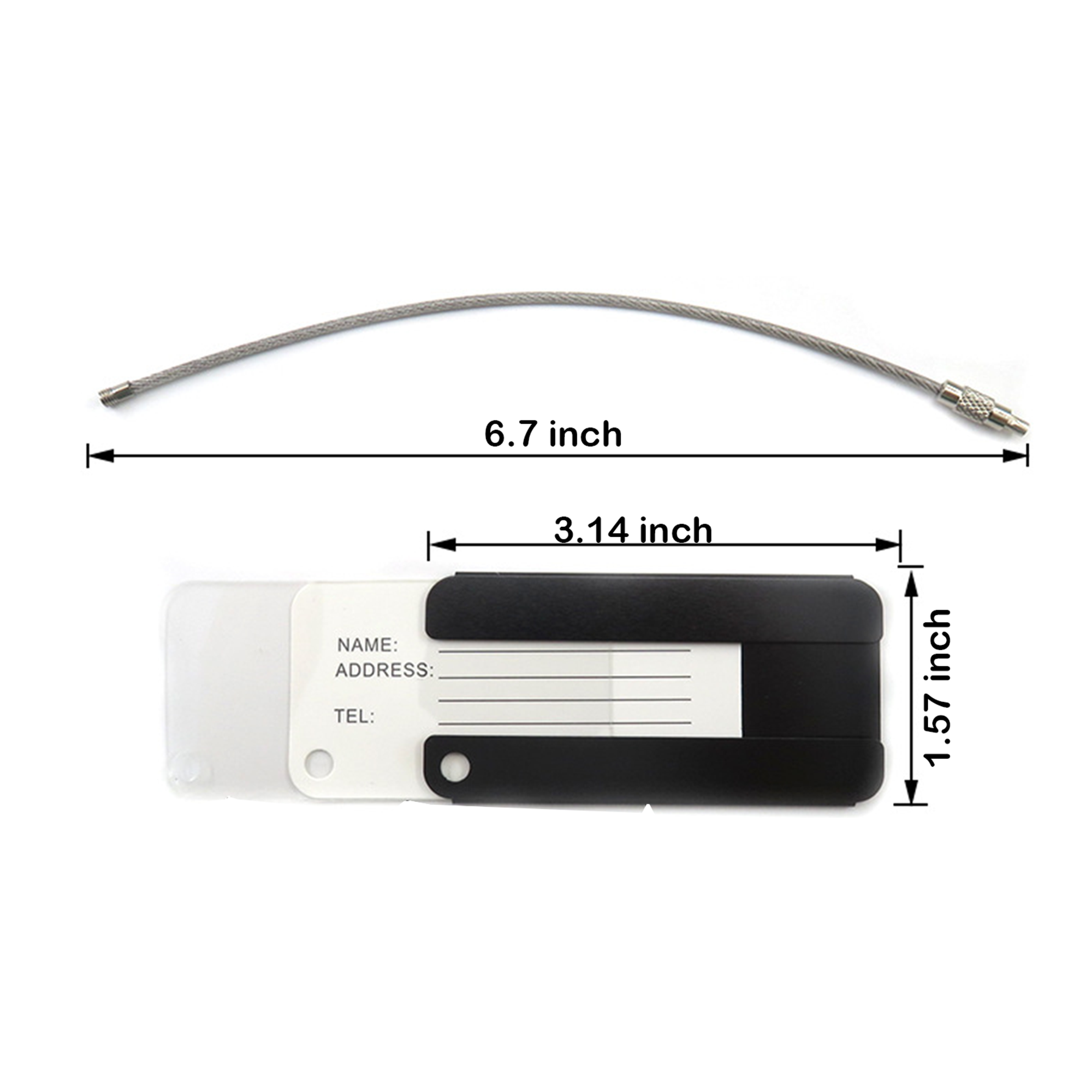 Aluminum Alloy Privacy Luggage Tags with Key Ring 3