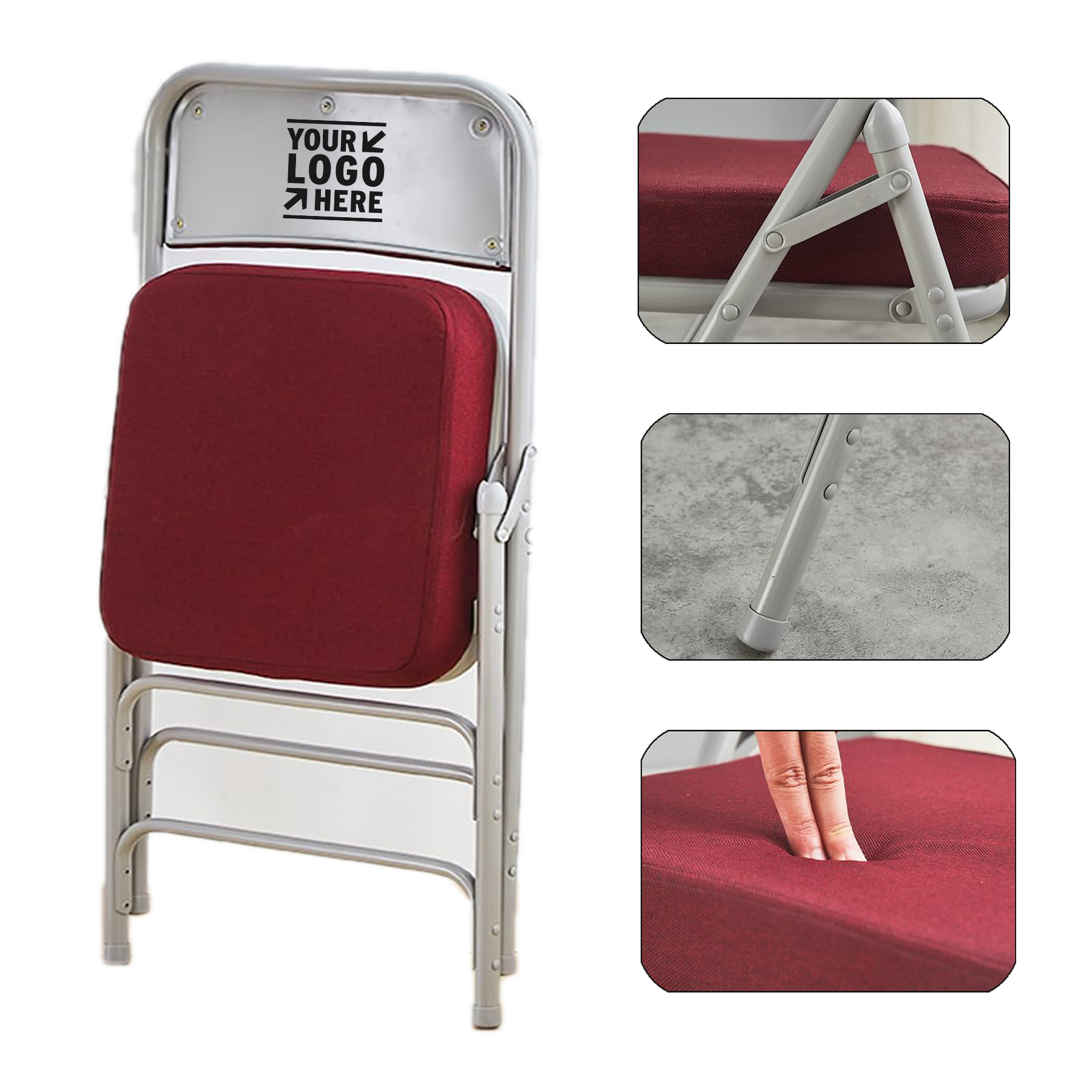 Foldable Chair Padded Folding Chairs Upholstered  2