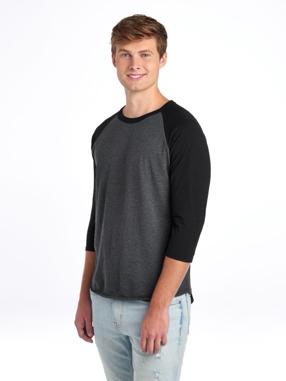 JERZEES Premium Blend Combed Ring-Spun Unisex ¾-Sleeve Raglan 3