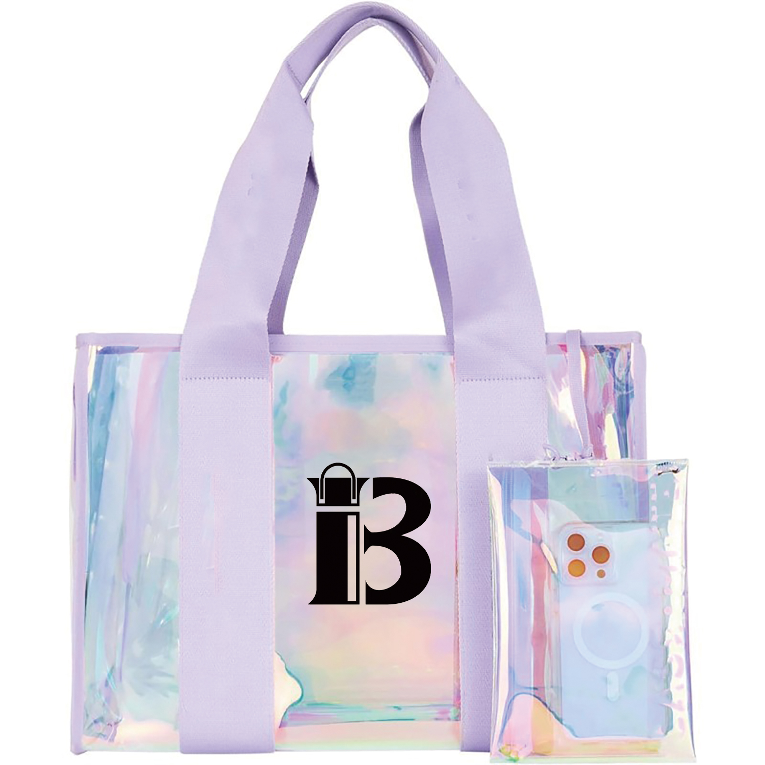 PVC Waterproof Beach Tote Bag w/ Phone Pouch 2