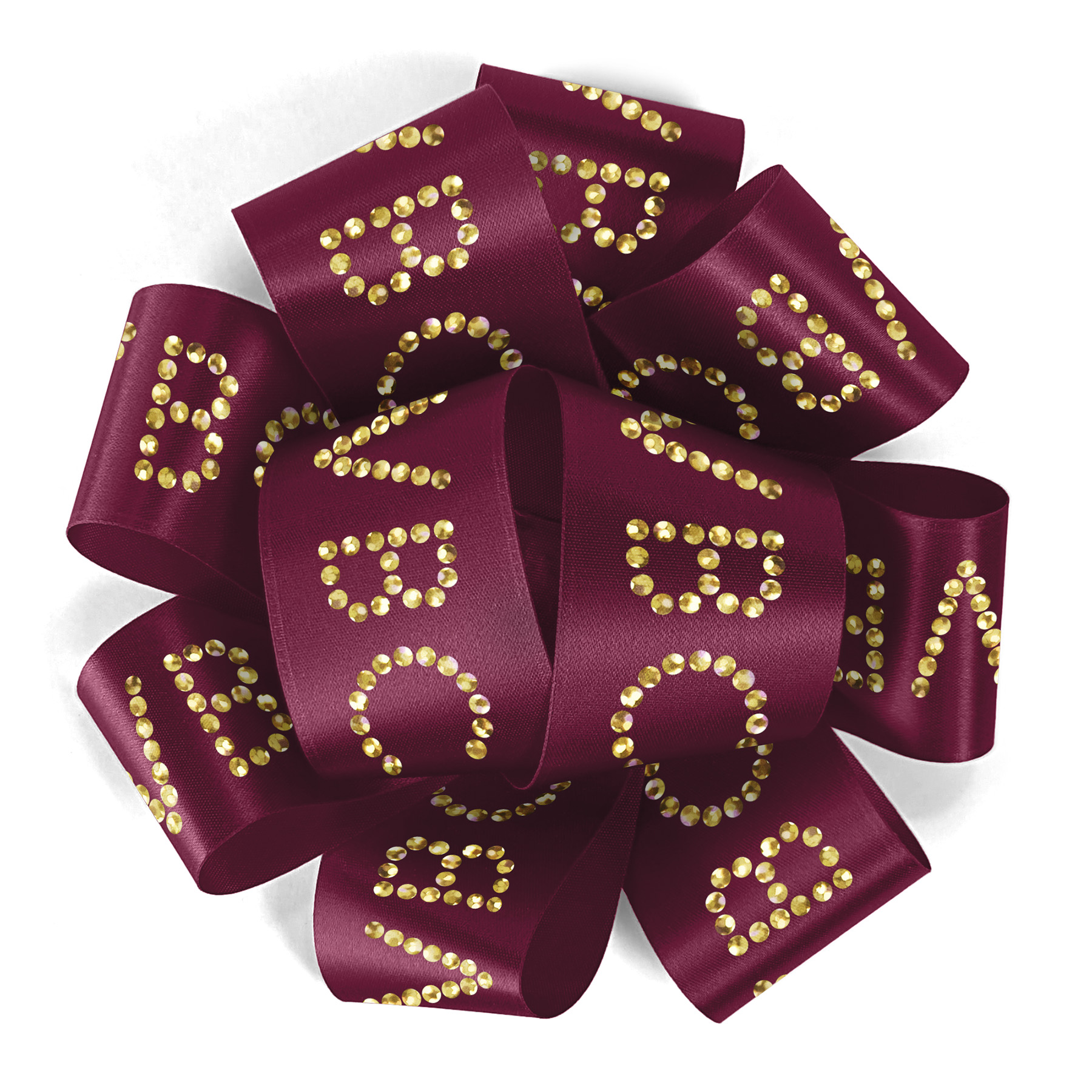 1½" Badge Satin Bow - Sparkle 24