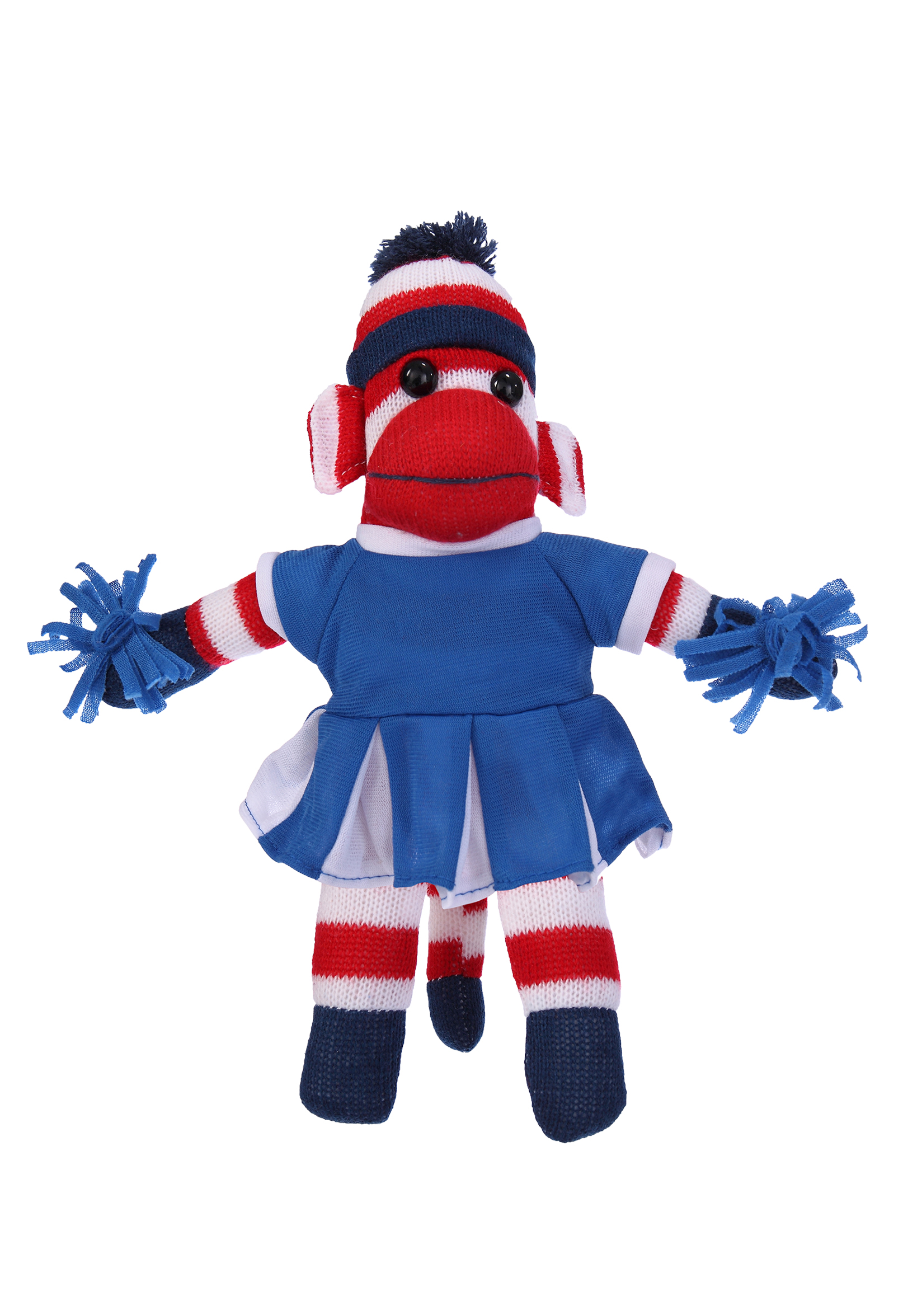 Patriotic Sock Monkey in Cheerleader Outfit 4