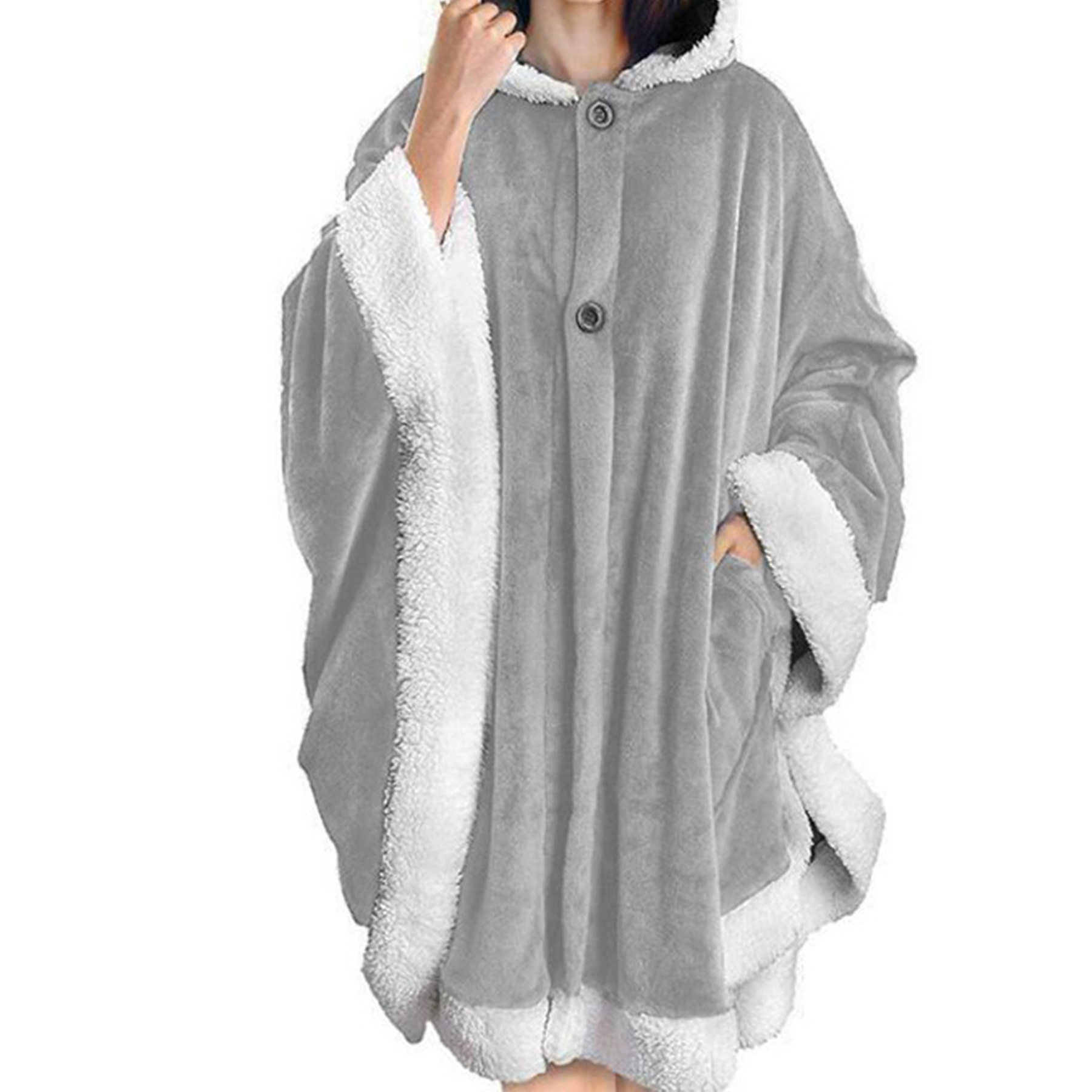 Flannel Pocket Cape Hooded Blanket 2