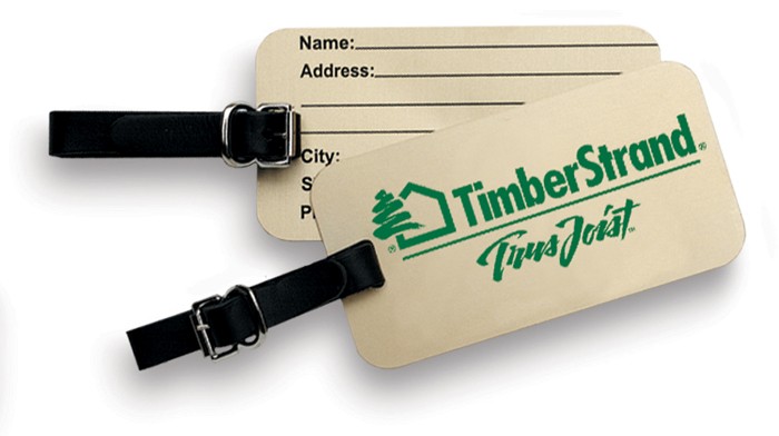 Aluminum Luggage or Golf Bag Tag with Black leather strap 5