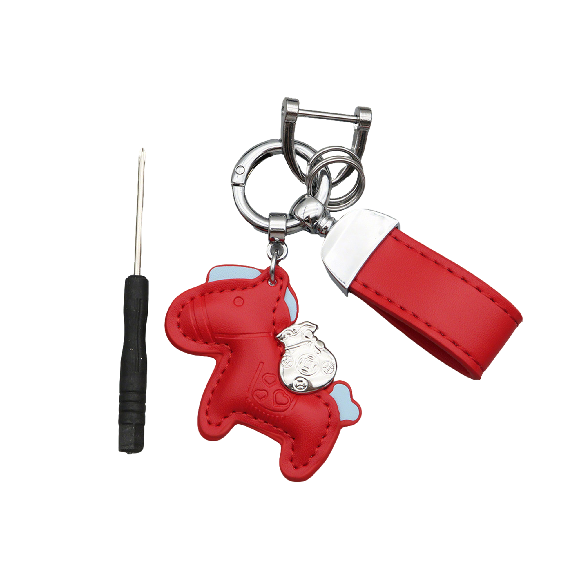 Polyurethane Pony Figure Key Ring With Strap 6.7" Length 24