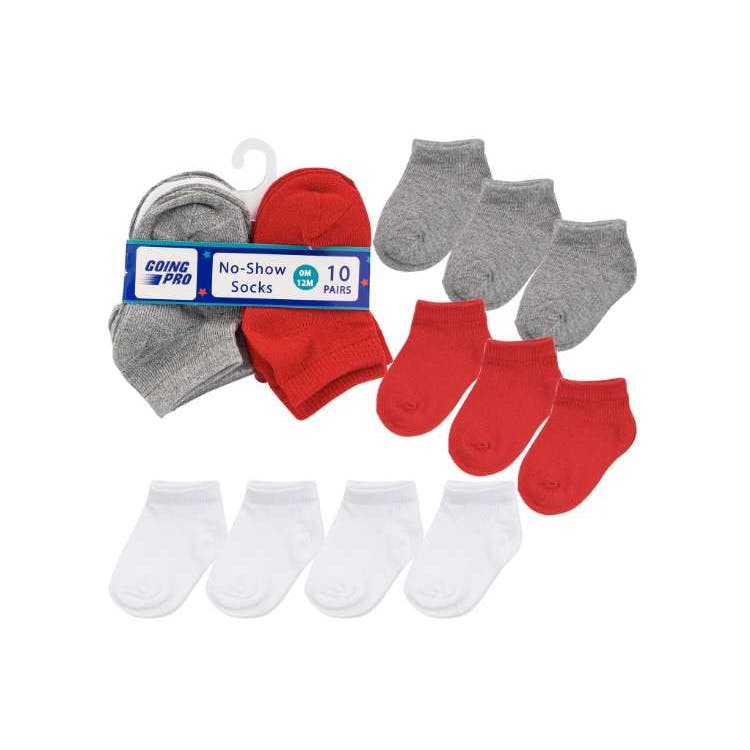Boys' No-Show Socks - Assorted 0-12M 10 Pk 2