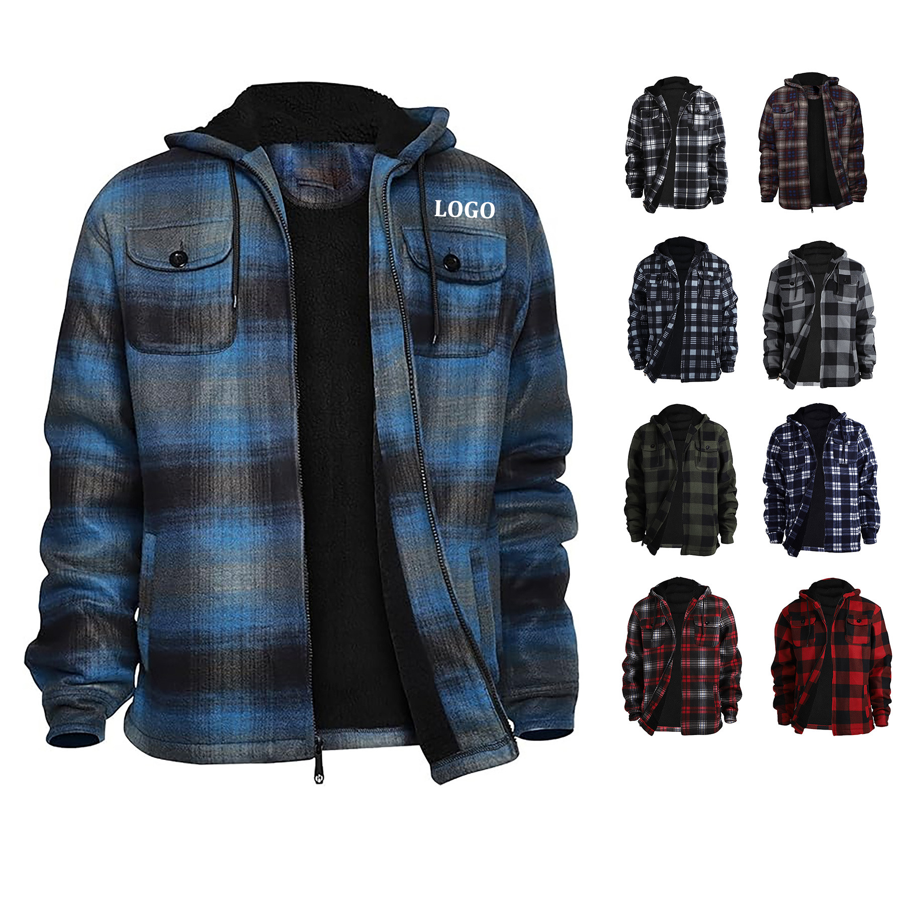 Thick Flannel Plaid Jacket 10
