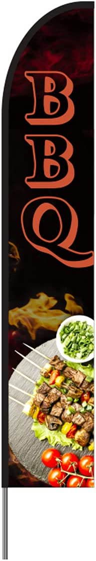 BBQ Feather Flag Kit 15' Feet Feather Flag Sign Outdoor Banner 1