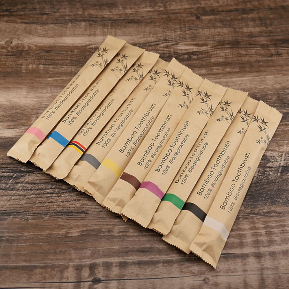 Disposable Bamboo Toothbrush With Soft Bristles 7