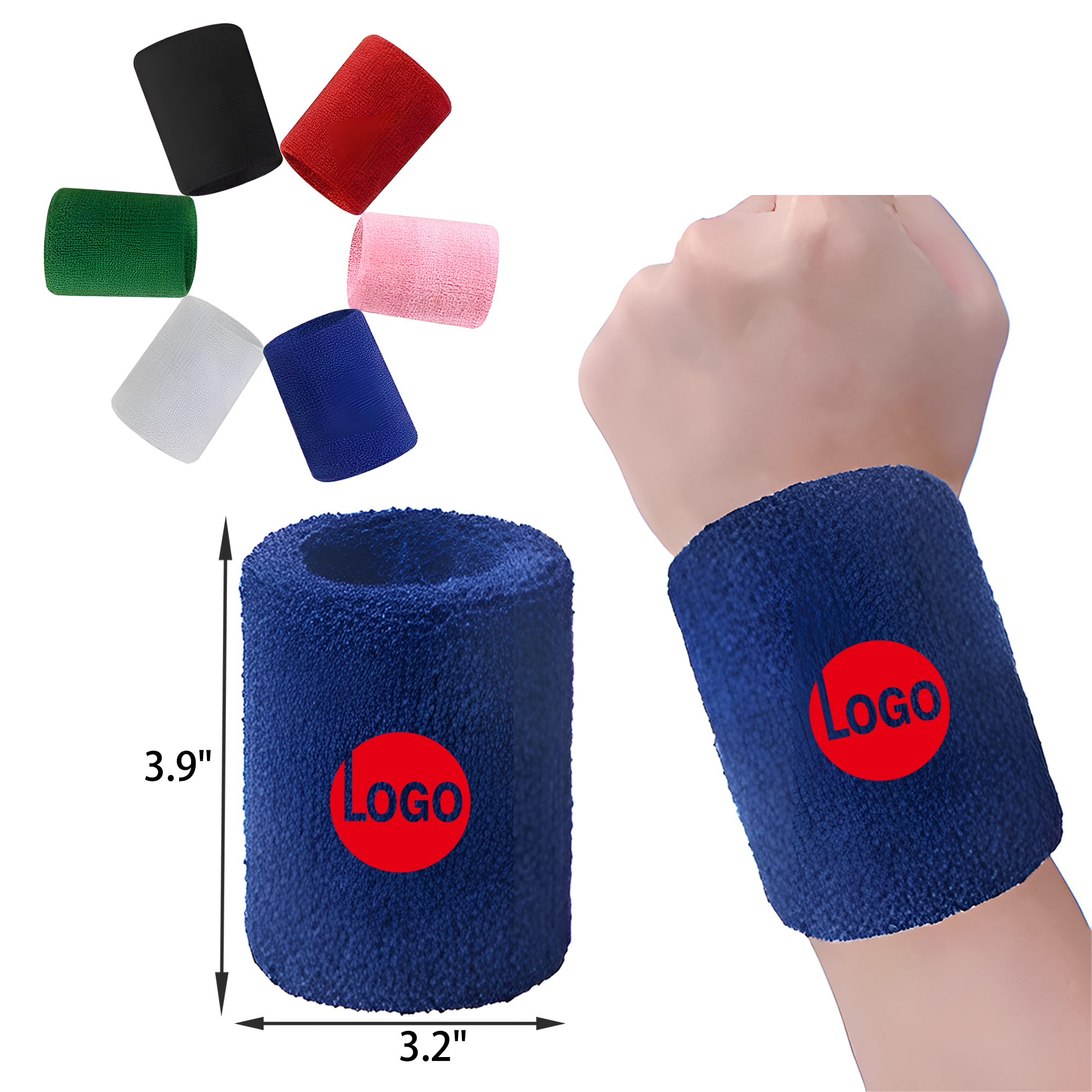 MOQ 50 PCS Comfortable Cotton Sports Wristband 6