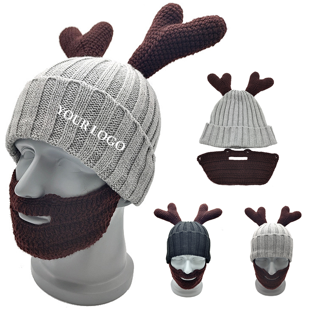 Skullies Gorros Funny Party Caps Christmas Antlers Beard Beanie 2