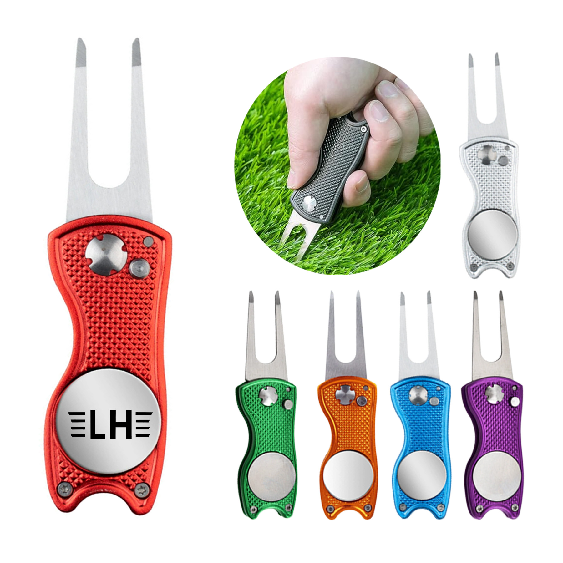Aluminum Alloy Golf Putting Green Repair Tool 2
